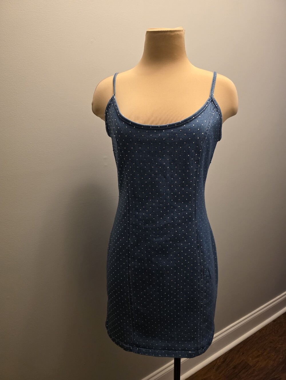 Blashe Rhinestone Denim Mini Dress
